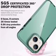 thumbnail image 3 of for iPhone 15 Case, 6.6ft Drop Protection, Full Body Screen Camera Protective Phone Case,Green, 3 of 11