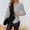 Black, variant on YHAJDS Women's Casual Long Sleeve Shirts Stripe Patchwork V Neck Waist Cinched Shirt Top Casual Top