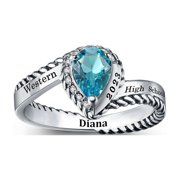 Customized Women’s High School Class Ring – Modern Collection – Fully Personalized