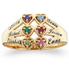 Family Jewelry Personalized Mother's Sterling Silver or 18K Gold over Silver Heart Ring