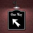 thumbnail image 2 of One Way 45 Degree Up Left Arrow BLACK Aluminum Composite Sign, 15"x18", 2 of 9