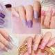 thumbnail image 4 of Tiras de uñas de Gel semicuradas, parches deslizantes, adhesivos impermeables de larga duración, cubierta completa, necesita lámpara UV, 1 hoja, 4 of 7