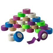 MEDca Self Adherent Cohesive Wrap Bandages 1 Inch X 5 Yards 24 Count with Strong Elastic and Colorful First Aid Tape for Sprain Swelling and Soreness on Wrist and Ankle (Rainbow Color)
