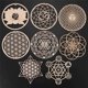 thumbnail image 3 of 8 Paquetes de 14 cm de panel de pared de madera con forma de flor de la vida, posavasos de madera, arte de pared, posavasos de madera, manualidades, geometría, 3 of 5