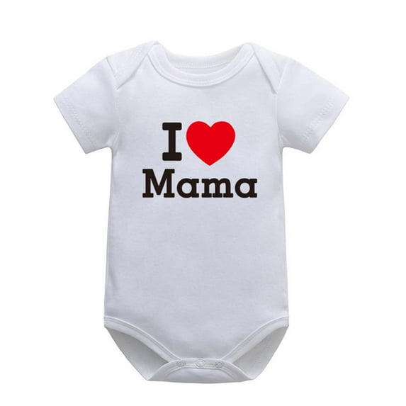 asdoklhq Baby Girls Rompers & One-pieces,Toddler Kids Baby Boys Girls Romper Cotton Letter Print Tops Short Sleeve Jumpsuit,Sizes 0/3-24 Months