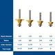 thumbnail image 4 of Madera De Carpintería Redping Router Bit Bit 4pcs aleación Fuerte Eficiente Para Carpinteros Amarillo, 4 of 7