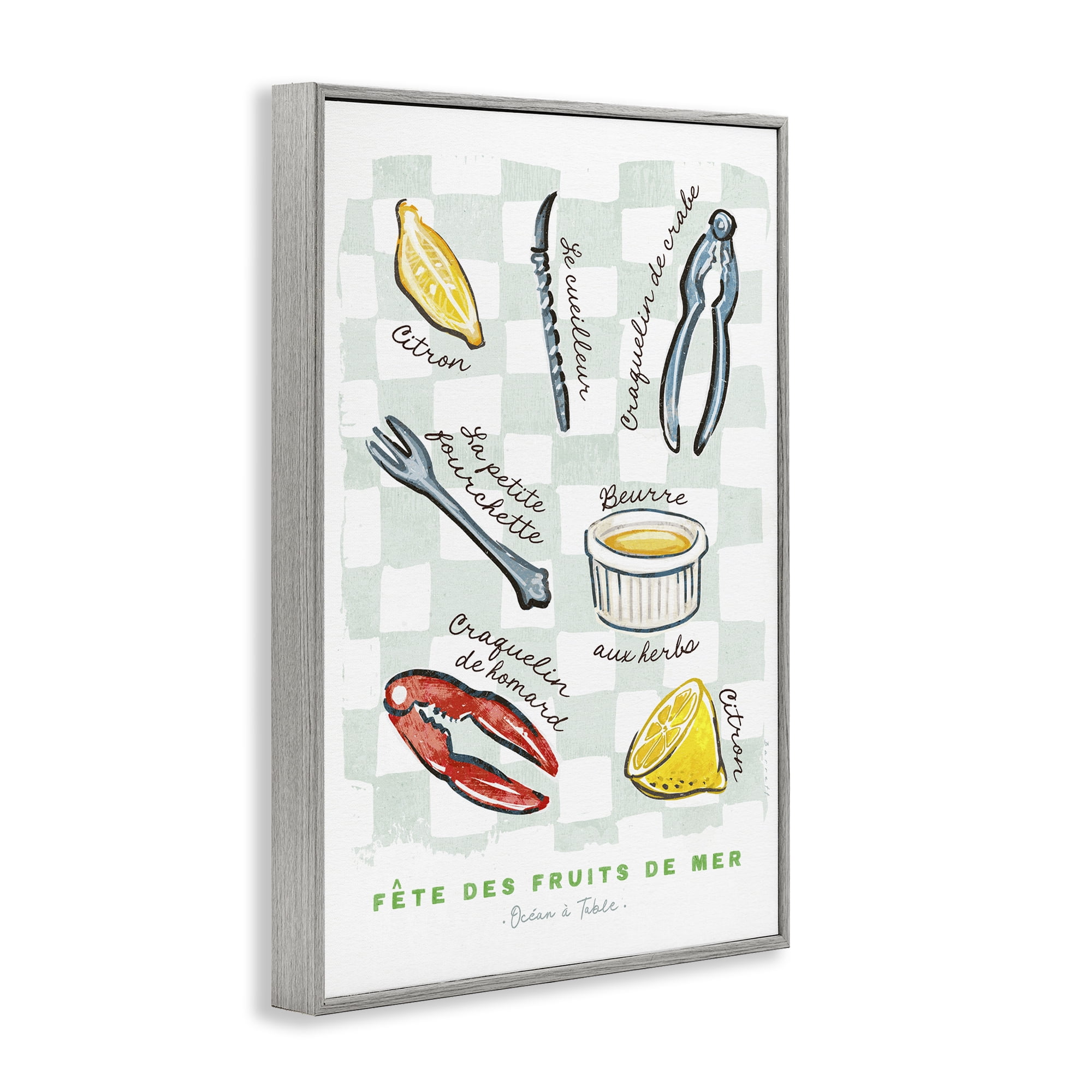 Stupell Industries Modern French Bistro Gray Framed Giclee Art, design by Chad Barrett