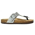 thumbnail image 2 of Forever Link Birken-17 Silver Glitter Thong Slip On Casual Flip Flop Sandals (Silver, 6), 2 of 2