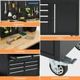 thumbnail image 3 of 61" Workbench, Rolling Tool Chest, Heavy Duty Wood Top Work Table with Drawers and Pegboard, Work Bench Organizers with Power Outlet, Wheels, Mobile Workstation for Garage, Workshop, 3 of 5