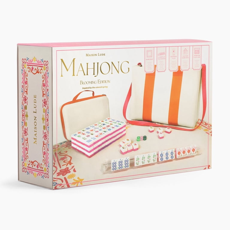 Deluxe Acrylic Mahjong Starter Kit, Blooming Style, 160 Tiles with