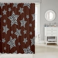 thumbnail image 2 of Manfei Vintage Cheetah Stars Shower Curtain 72Wx72L,Cartoon Themed Bathroom Curtain,Brown White, 2 of 5
