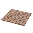 thumbnail image 6 of Plastic Interlocking Deck Tiles,44 Pack Patio Deck Tiles,12"x12" Square Waterproof Outdoor All Weather Use, Patio Decking Tiles for Poolside Balcony Backyard, Brown, 6 of 8