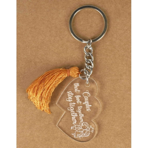 Inkdotpot Funny Keychain, Couples That Fart Together Stay Together Acrylic Engraved Keychain, Funny Couples Keyring Novelty Gift