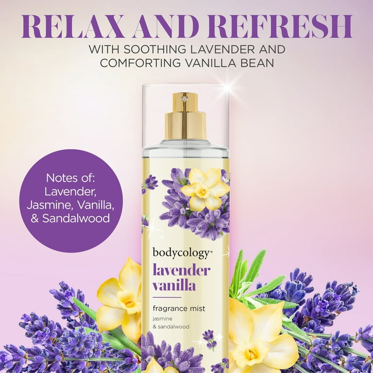 Bodycology Lavender Vanilla Fragrance Body Mist, Long Lasting,
