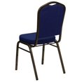 thumbnail image 4 of (10 PACK) Crown Back Banquet Dining Chair with Navy Blue Patterned Fabric - Commercial Quality Restaurant Chair, 4 of 8