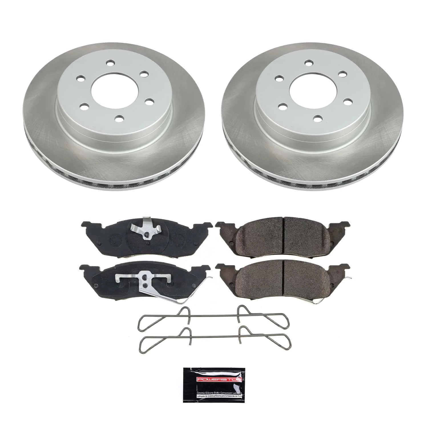 PowerStop Front Semi-Coated Rotor and Low-Dust Ceramic Brake Pad Kit SC2137