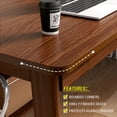 thumbnail image 4 of NELYE 63" Extra Long Two Person Simple Wooden Writing Desk, Walnut Finish, 4 of 7