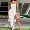 thumbnail image 2 of Birdeem Robe Sans Manches à Épaules Dénudées Femme Printemps/été Mode Aguichant Personnalité Poitrine Enveloppée Robe Irrégulière, 2 of 12