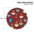 thumbnail image 2 of Fuzoiu Coffee Cups Print Leather Coasters Set,Drink Coasters Set of 4,for Tabletop Protection, Durable PVC Coasters,Home Décor and Housewarming Gift-Round Shape, 2 of 6