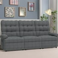 thumbnail image 7 of Recliner Sofa Couch Set, PAPROOS 3-Seater Recliner Sofa with Remote Control and Side Pocket, Modern Power Reclining Sofa for Adults, Electric Recliner for Living Room, Home Theater, Grey, 7 of 7