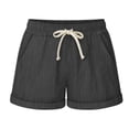 thumbnail image 6 of SHEOWO Plus Size A-Line Pants Ladies Elastic Waist Bermuda Shorts Shorts Pocket Short Sports Beach Shorts, 6 of 7