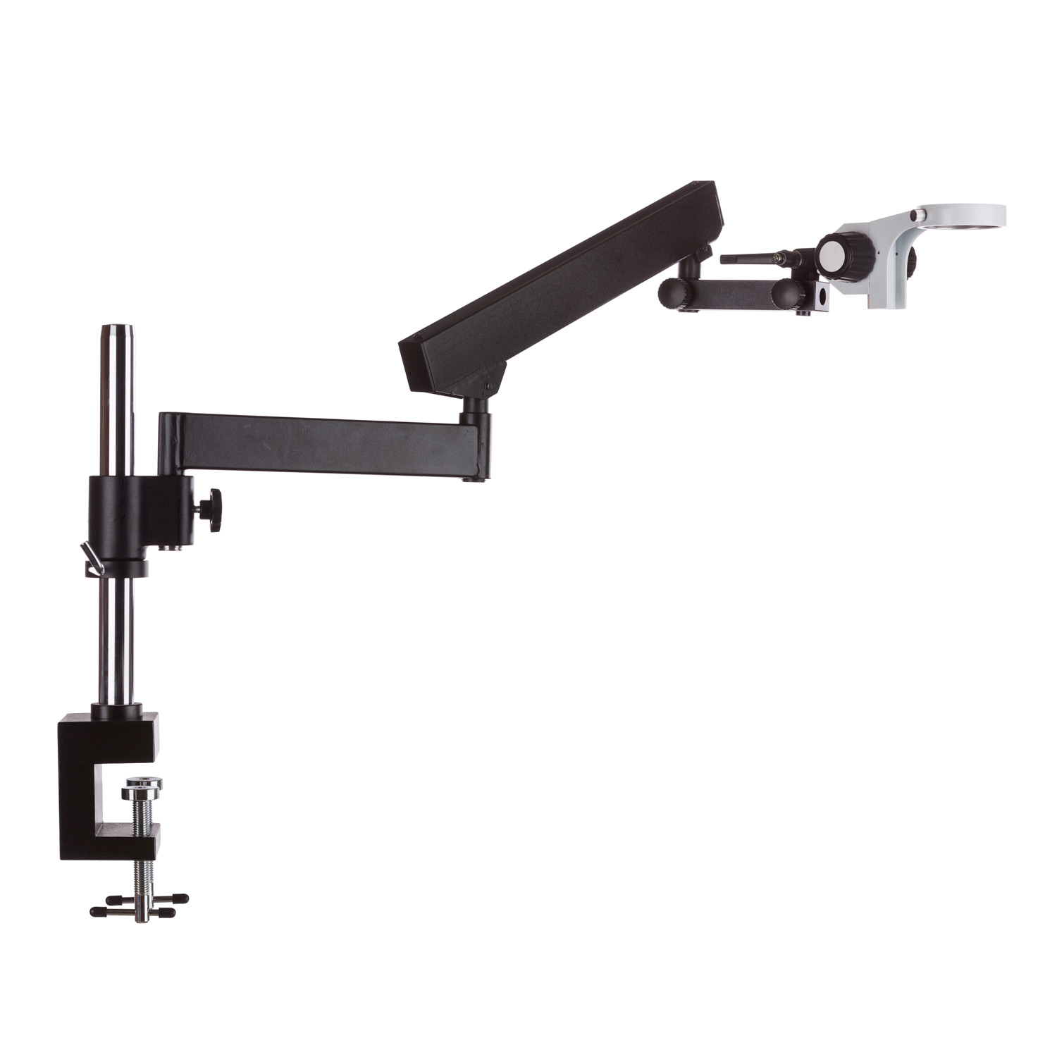 AmScope Articulating Stand with Post Clamp and Focusing Rack for Stereo