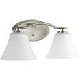 thumbnail image 2 of Bravo Collection Two-Light Brushed Nickel Etched Glass Modern Bath Vanity Light, 2 of 4