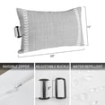 thumbnail image 2 of Vintage Gray Outdoor Pillows for Chaise Lounge Chair Waterproof Lumbar Pillows with Insert&Adjustable Elastic Strap Beach Headrest Pillow Modern Simple Vertical Stripes Leaf Grey Pool Pillow 12"x20", 2 of 9