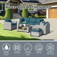 thumbnail image 6 of SHGJ&SOFT 7 Piece Patio Furniture Set, Wicker Outdoor Sectional Sofa with Washable Cushion Covers and Tempered Glass Table, Rattan Conversation Set for Poolside, Lawn, Balcony, 6 of 12