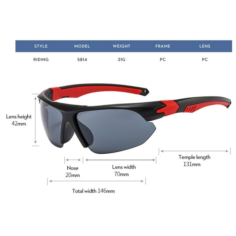 Half Frame Riding Running Windproof Sunglasses Outdoor Sun Shading Sports  Glasses For Men And Women Fit over for Men Side Shield Dark for Men Early
