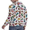 thumbnail image 6 of Naloa Colorful Flying Butterflies Men's Casual Hooded Collar Drawstring Hoodies Pullover Sweatshirts Casual Long Sleeve Shirts-4X-Large, 6 of 7