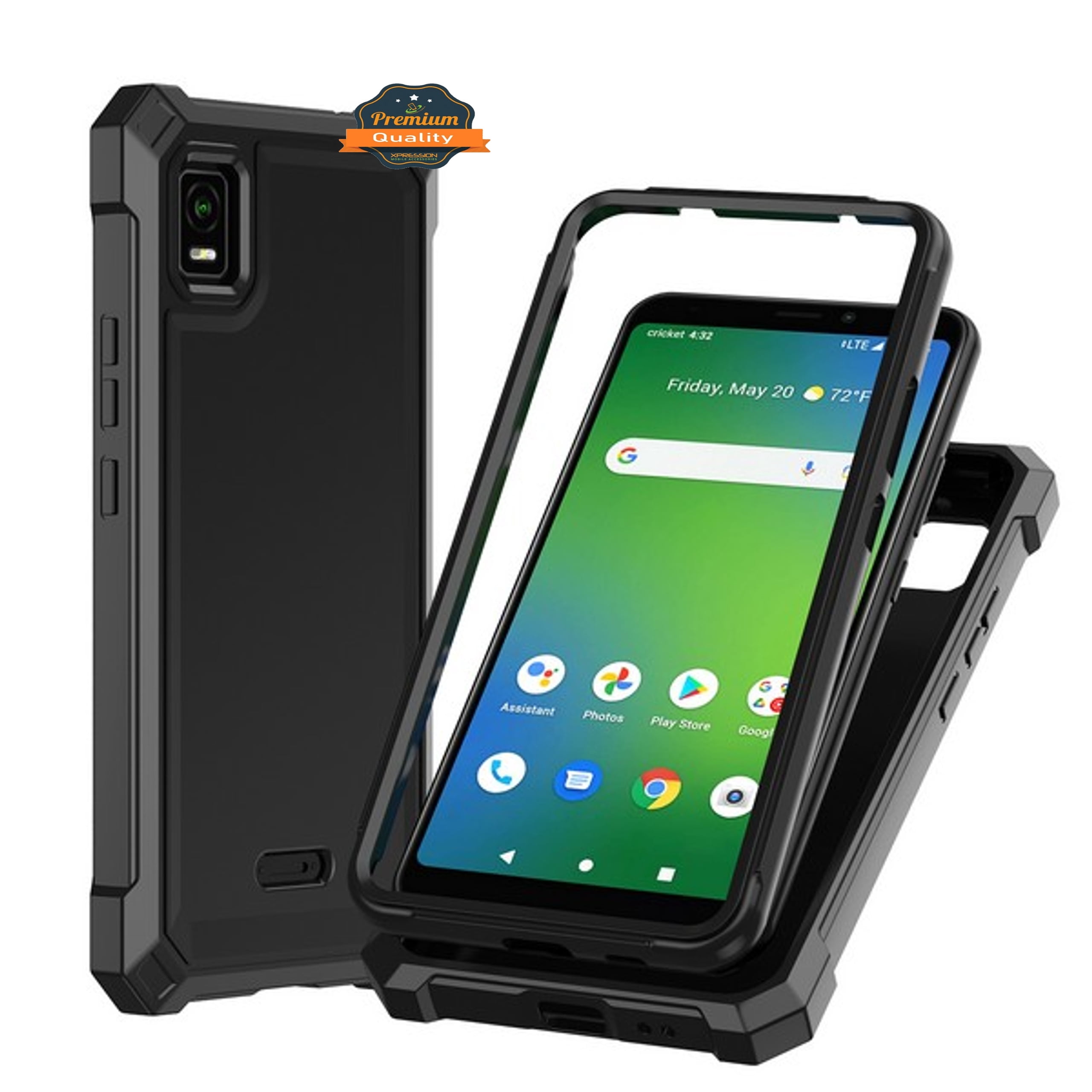 Xpression Phone Case For BLU View 5 Pro (2024) Full-Body Dual Layer Hybrid Case Slim, Drop-Proof TPU Hard PC, Durable Corner Front Bumper Protector Cover, Black