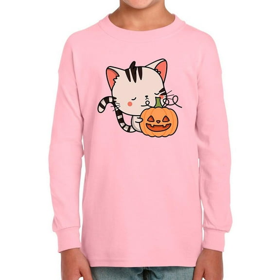 Cute Kittyboo Jack-O-Lantern Long Sleeve Toddler -Image by Shutterstock, 2 Toddler