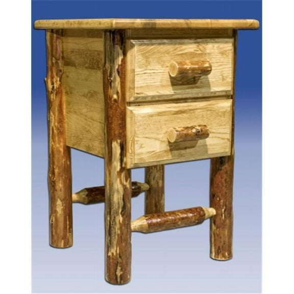 Montana Woodworks Glacier Country Nightstand - Stained & Lacquered - 2 Drawers