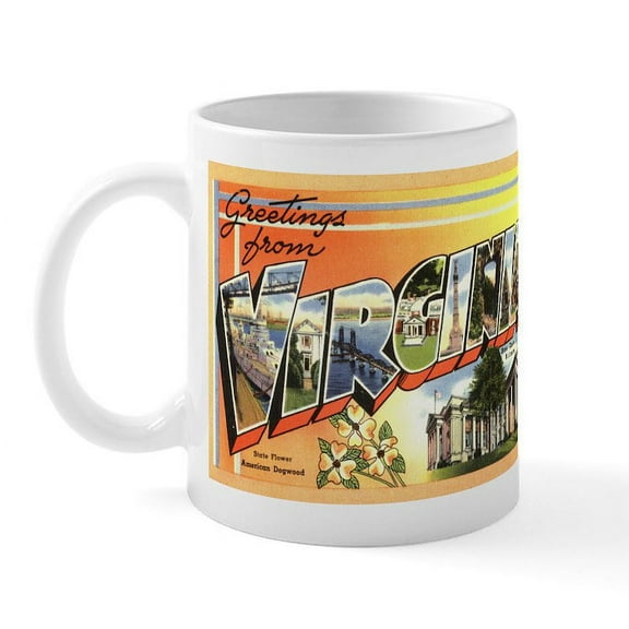 CafePress - Greetings From Virginia Mug - 11 oz Ceramic Mug - Novelty Coffee Tea Cup