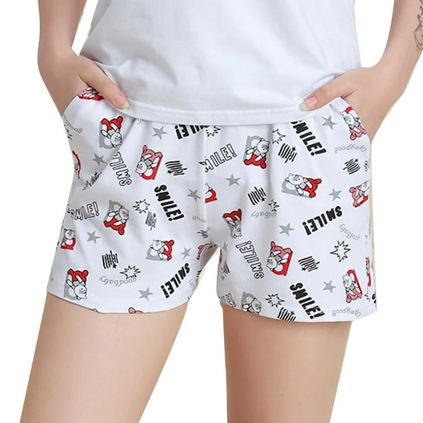 Summer Sleep Bottoms Cotton Pajama Shorts Women's Loose Elastic Pajama Pants