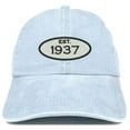 thumbnail image 1 of Trendy Apparel Shop Established 1937 Embroidered 81st Birthday Gift Pigment Dyed Washed Cotton Cap - Navy, 1 of 2