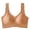 Orange, variant on Women No Show Solid Bra Front Buckle Adjustable Yoga Bra with Lace Edge Seamless Support for Movement and Sleep Comfort M Coffee