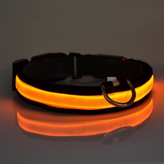 Rechargeable LED Dog Collars - Glow in The Dark Dog Lights Durable Nylon Lighted Collars for Small Medium Large Dogs Keep Your Pets Be Visible & Safe at Night