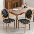 thumbnail image 4 of American Design Black PU Artificial Leather Dining Chairs Set of 2 Solid Rubberwood Legs High Backrest for Dining, 4 of 7
