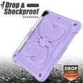 thumbnail image 3 of Kids Case for iPad 9.7 2018/2017, Heavy Duty Hybrid Rugged Stand Protective Shockproof Cover with Shoulder Strap, Purple, 3 of 7