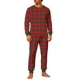 thumbnail image 2 of Leodye Pyjama de Noël Adulte à Carreaux Pantalon de Pyjama Manches Longues Col Rond pour Couples & Famille Rouge m(m), 2 of 5