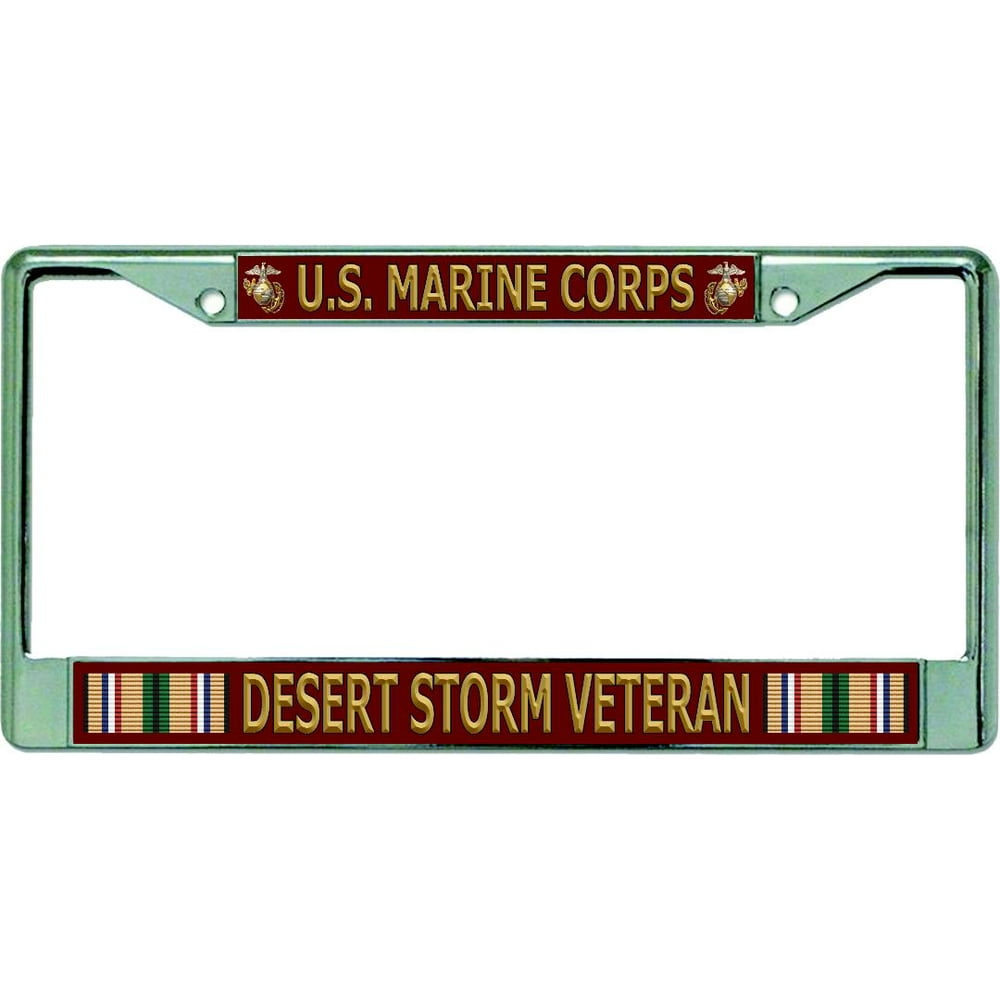 U.S. Marine Corps Desert Storm Veteran Chrome License Plate Frame