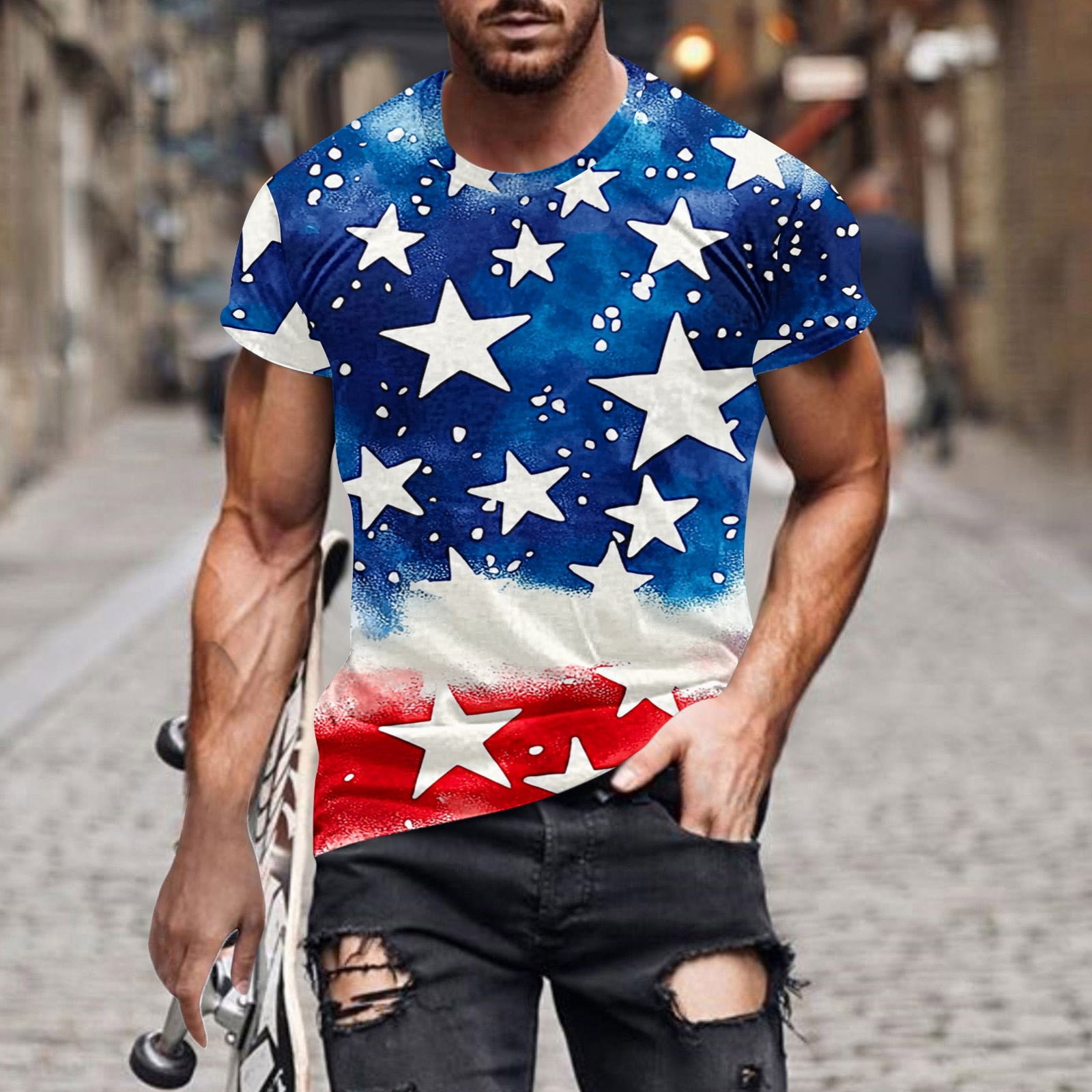 Men's Independence Day Shirts Under $10 Free Shipping Fashion Canadian Printing Short Sleeve Round Neck Pullover T-Shirt Top Blouses
