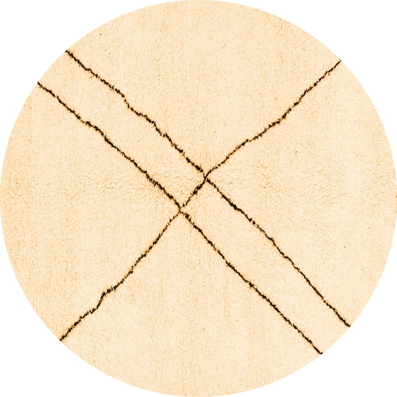 Ahgly Company Indoor Round Solid Orange Modern Area Rugs, 6' Round