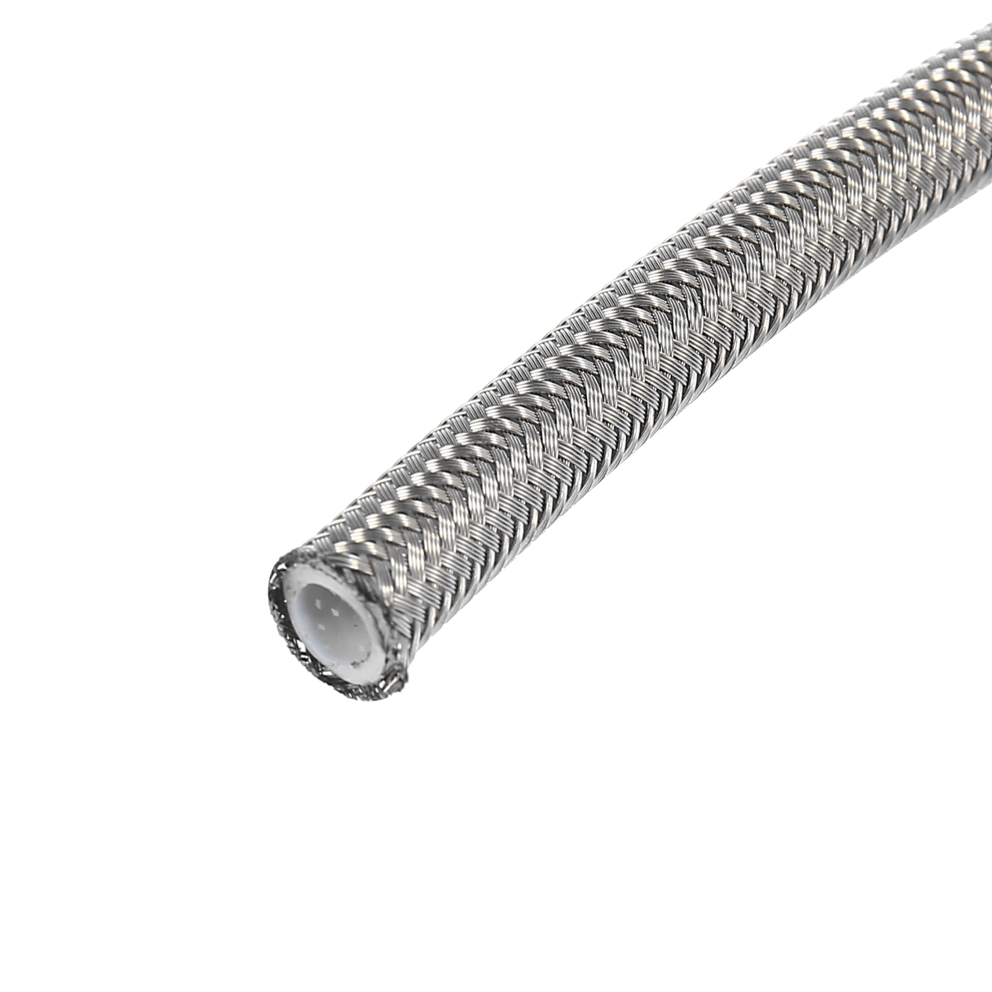 Unique Bargains 1 Meter Braided  for E85 Car Oil Fuel Gas Line Hose Silver AN4 1/4"