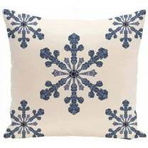 16" x 16" Simply Daisy Winter Vail Snowflake Polyester Accent Pillow, White (1 Count)