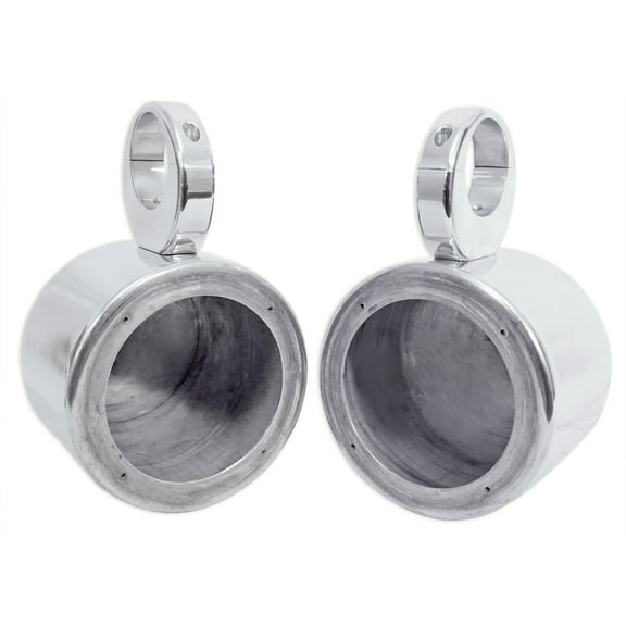 2 Rockville MAC525S 5.25" Polished Metal Marine Wakeboard Speaker Pod Enclosures