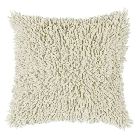 Rizzy Home cotton shag solid18" x 18"Cotton decorative filled pillow