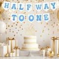 thumbnail image 6 of EMPIRE PARTY Supply Half Birthday Decorations Blue for Boy, Halfway to One Baby Party Supplies (Blue), 6 of 7